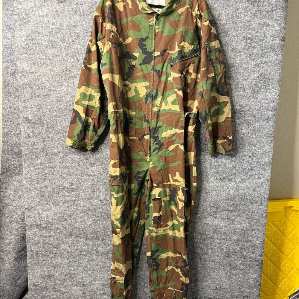 Vintage Military Flight Suit – Woodland Camo, Size XL